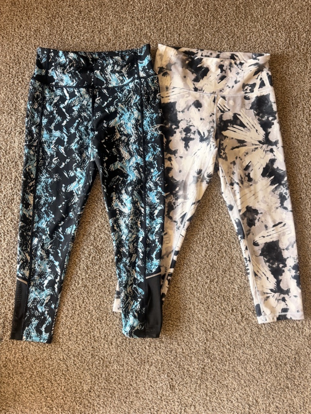 TKO and Balance Collection Women’s Ankle Leggings Abstract print & Black Blue